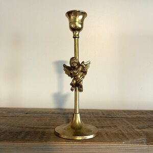 Brass with angel candlestick